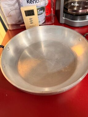 Classic Silver Aluminum Skillet with Side Handles